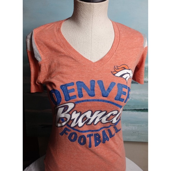 Denver Broncos Short Sleeve NFL Shirt Apparel Women Small‎ T Shirt Orange - Picture 2 of 9